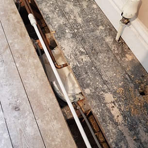 FloodSax preventing leaks beneath floorboards