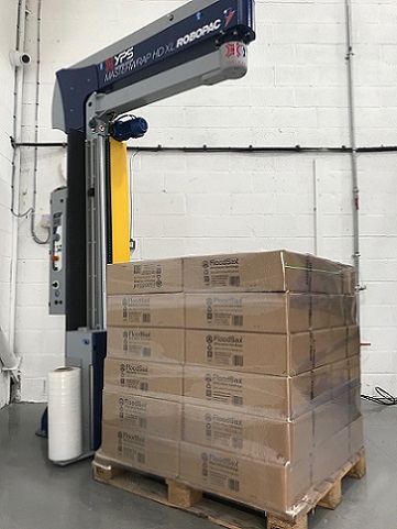 A pallet of FloodSax at Yorkshire Packaging Systems