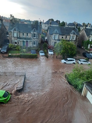 Previous flooding in Perth and it looks like Scotland will be badly hit by torrential rain again from Storm Babet