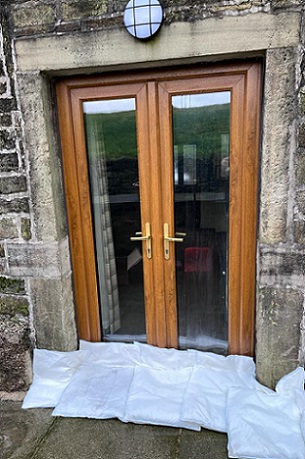 FloodSax protecting a patio door