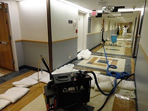 FloodSax in action during a major plumbing leak inside a hospital