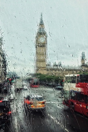 Rainy day in London. Photo by Sid Ali from free photo website Pexels. Resized