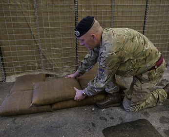 A soldier deploying a BlastSax