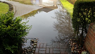 Floodwater threatening a new build home