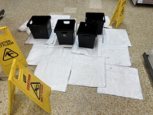 FloodSax soaking water up inside a supermarket