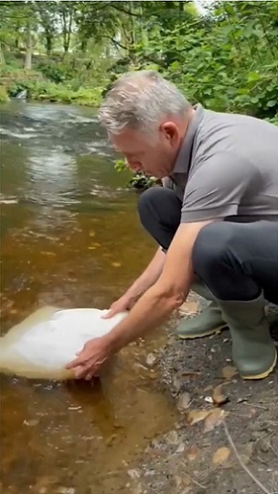 Energising a FloodSax by submerging it into a river